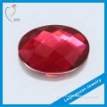 Factory price per carat oval shape flat back checker cut synthetic ruby